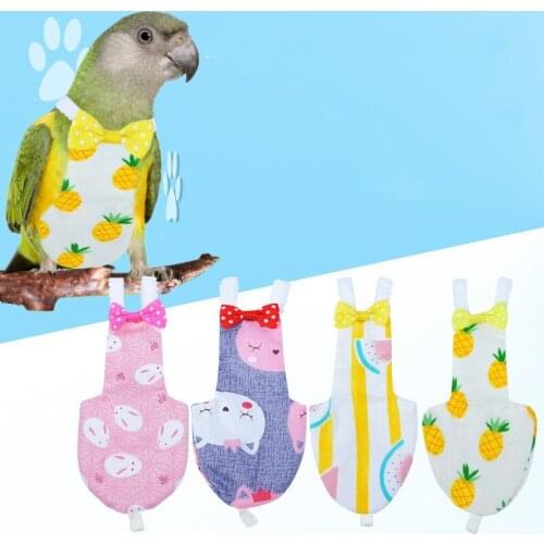 Bird Parrot Diaper Cockatiel Pigeons Medium Large Pet Birds Flight Suit Clothes Pet Birds Feces Pocket Can Be Washed and Reused