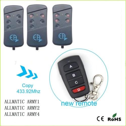 ALLMATIC ARMY1 ARMY2 ARMY4 remote control 433.92mhz gate garage door ALLMATIC 433mhz remote control