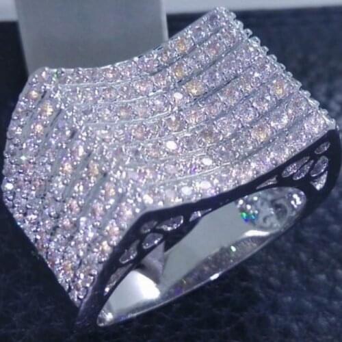 Luxury Jewelry Women White Zircon Bridal Rings for Wedding Engagement Gifts