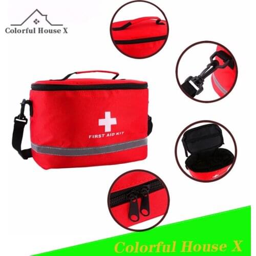 Portable First Aid Handbag Oxford Cloth Shoulder Strap Diagonal Zipper Bag Large Capacity Household Emergency Medicine Storage