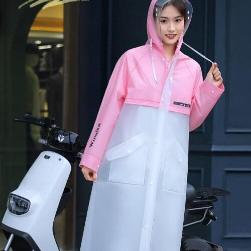 Adult Thick Rain Coat Jacket Women Poncho Cycling Pink Impermeable Long Rain Coat Waterproof Capa De Chuva Household Goods 60