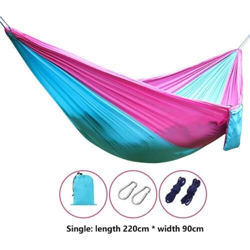 Outdoor Double Hammock Camping Nylon Hammock Ultralight Sleep Swing Tree Bed Garden Backyard Furniture Hanging Bed Chair Hangmat