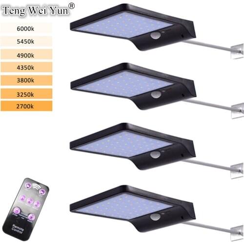 Upgrade 7 Color Solar Power Street Light 950LM 48 LED PIR Motion Sensor Lamps Garden Security Lamp Outdoor Wall Light with Stick