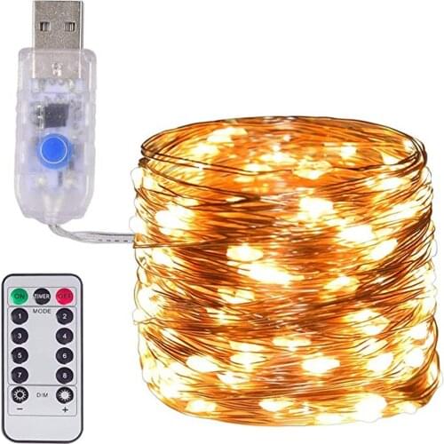 Usb Remote Control Copper Wire Light String Christmas Day Wedding Decoration Led Copper Wire Star Lights