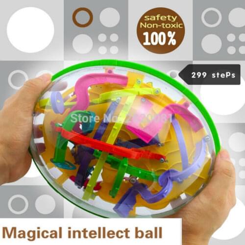 299 Steps 3D Magical Intellect Maze IQ Balance Ball Logic Ability Magnetic Toys,Training Tools Smart Challenge Game For Kids