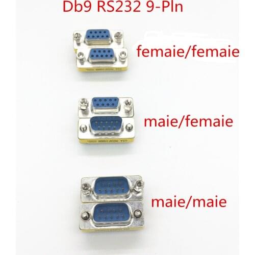High Quality DB9 VGA 9 Pin Mini Femal Male Plug Gender Changer Convertor Adapter Connector
