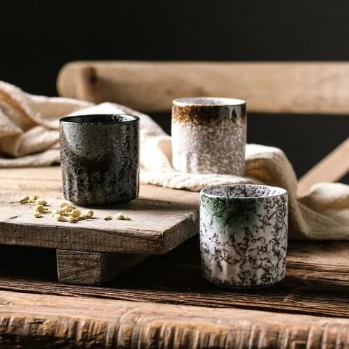 Japanese Creative Retro Ceramic Tea Set Sushi Restaurant Water Cup and Wind Tea Cup Sake Cup Restaurant Tea Cup