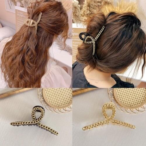 Ruoshui Chic Woman Chain Hair Claws Women Hairpins Fashion Hair Crab Hair Clips Hair Accessories Headwear Hairgrip Barrettes