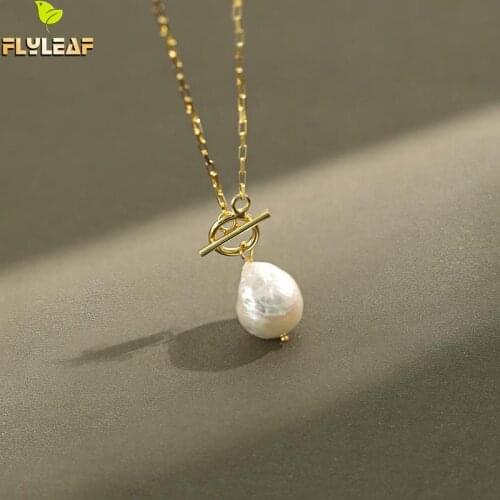 Baroque Freshwater Pearls Necklace For Women 925 Sterling Silver 18k Gold INS Popular Lady Fine Jewelry Flyleaf