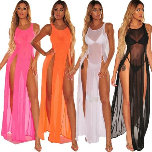 Women Sexy Lingerie Dress Underwear Sleepwear Nightwear Sexy Sling Slit Skirt Pure Color Erotic Sex Clothes