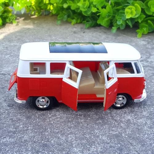 1:30 Scale Diecast Alloy Metal Classic Bus Licensed Collection Model For TheVolks Wagen MicroBus T1 Transporter Sound&Light Toys