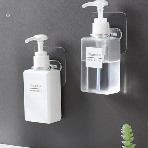 2pcs Ring Type Adhesive Wall Hook Hanger For shower Strong Storage Hooks Bottle Sucker Transparent For Kitchen Wall Bathroo J8P7