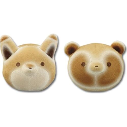 2PCS Cute Tanuki Raccoon Kitsune Fox A Bakery In the Mountains Bread Plush Stuffed Animals Doll Toy Set 10cm Kids Children Gifts