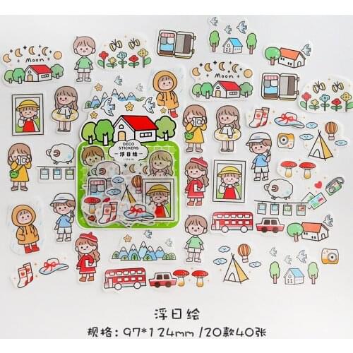 40 Sheets /Bag Traffic Day Decorative Adhesive Sticker DIY Craft Notebook Computer Decoration