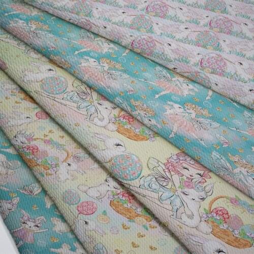 50cm*140cm Easter Day Printed Printed Bullet Texture Liverpool Fabric For clothing Stretch Knit Fabric For Hair Band L8395