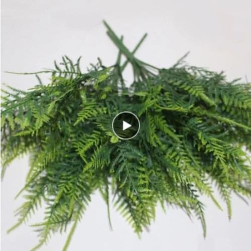 7 Stem Green Asparagus Fern Artificial Fake Leaf Foliage Fern DIY Garland Home Party Wedding Decor Floral Accessories Plastic