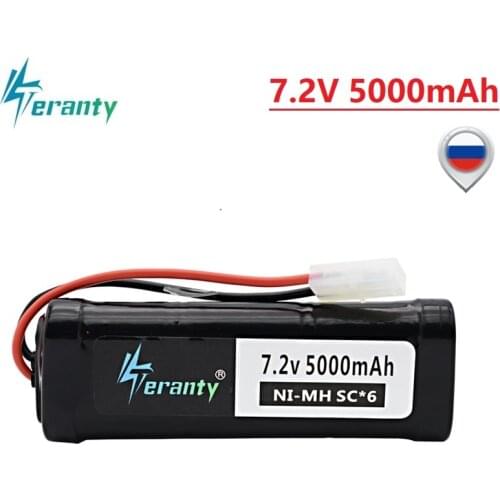 SC*6 Cells 7.2V 5000mAh 15c with Tamiya Plug Rechargeable Ni-MH Battery Pack for RC Remote control toys RC Cars 7.2 v Battery