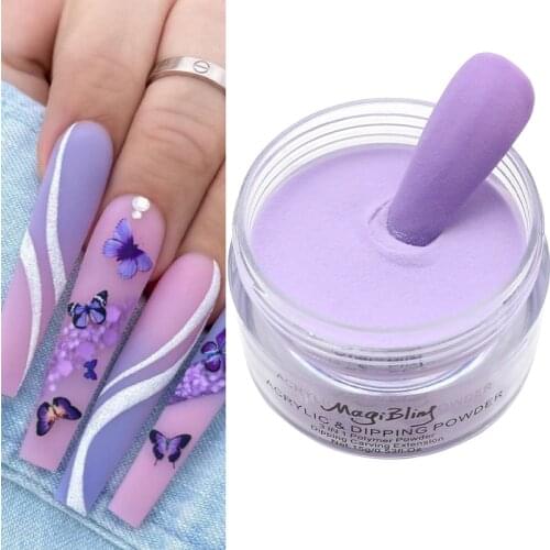 Acrylic Powder Nail Extend Purple Color Acrylic Nail Powders Gel Dust Nails Art Design Carved Pattern Dust Manicure Accessories