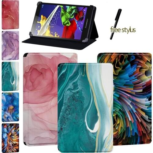 Watercolor Tablet Case Fit Lenovo Tab 4(8/10/8 Plus/10 Plus)/Tab 3(7 Essential/10.1)/Tab 2 A8/A7- 10/A7- 10F/A10-70 + Pen