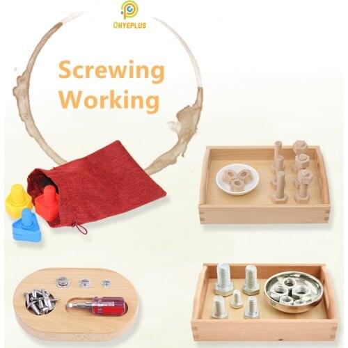 Baby Toys Insert Blocks Montessori Screwing Work Hand-Control Practical Tools Kids Sorting Game Educational Toy for Children