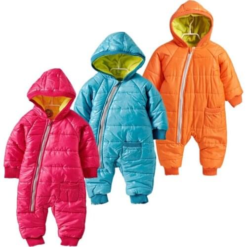 Baby Rompers Winter Thick Cotton Boys Costume Girls Warm Clothes Kid Jumpsuit Skiing Outerwear Clothing Baby Snowsuit