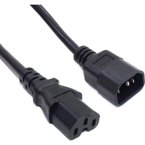 IEC 320 C14 To C15 PDU UPS Male To Female Power Cord 0.5m/1.5m/2m Extension Cable 3G1.5 Durable Copper Line