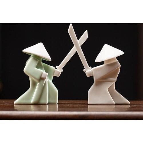 Swordsman Chivalrous Expert Ceramic Samurai Knight Statue Home Decoration Incense Stick Burner Holder High Quality Gift Zen