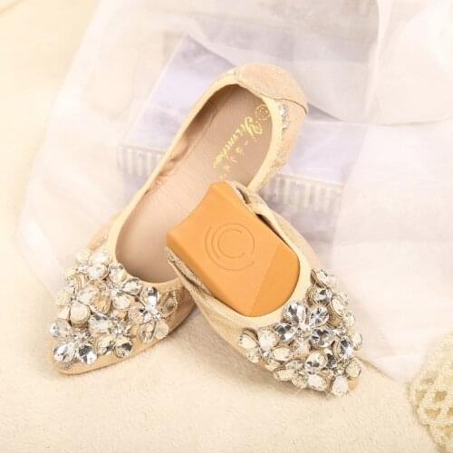 KNCOKAR Spring Summer New Womens Flat Shoes Fashion Flat Casual Shoes New Diamond Shoes Shallow Banquet Flat Shoes x202015