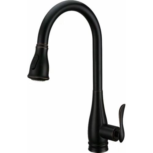 Classic style ORB Oil rubbed bronze color Kitchen Faucet Pull Out Sprayer Single Hole Swivel Sink Mixer Tap deck mounted