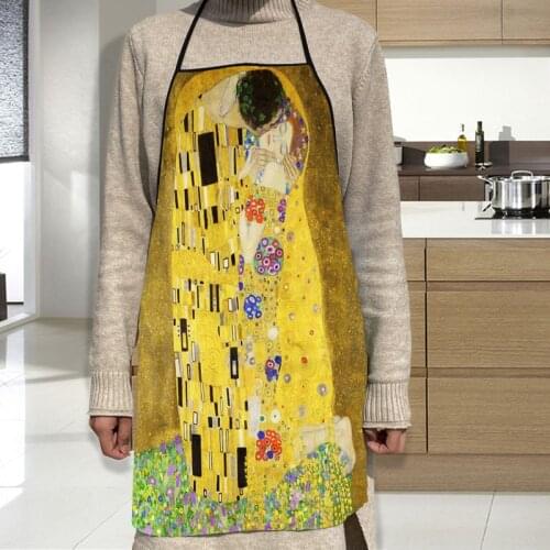 Gustav Klimt Apron Oxford Cloth Waterproof Men/Women Kitchen Apron Household Cleaning For Home And Kitchen Accessories
