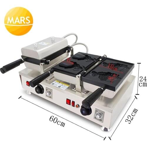 MARS Hot Sale New Ice Cream Taiyaki Waffle Maker Open Mouth 4pcs Fish-shaped Waffle Baker Maker Machine