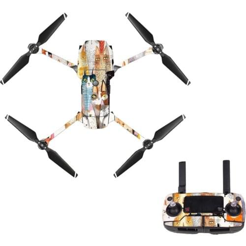 Oil Painting Style Decal Skin Sticker For DJI Mavic Pro Drone + Remote Controller + 3 Batteries Protection Film Cover M0307