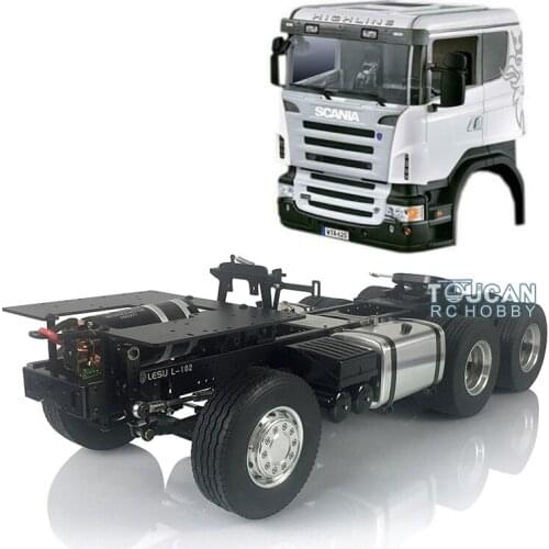 1/14 LESU Sca 6*4 Metal Chassis DIY Her Cabin RC Tractor Truck Motor THZH0306-SMT3
