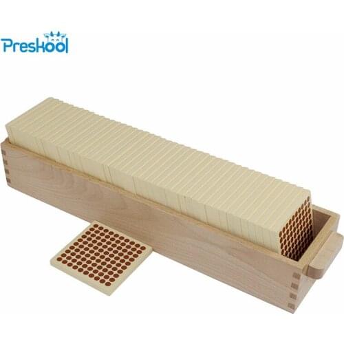 Montessori Math Teaching aids kindergarten children puzzle wooden Toys 45 Wooden Hundred Squares