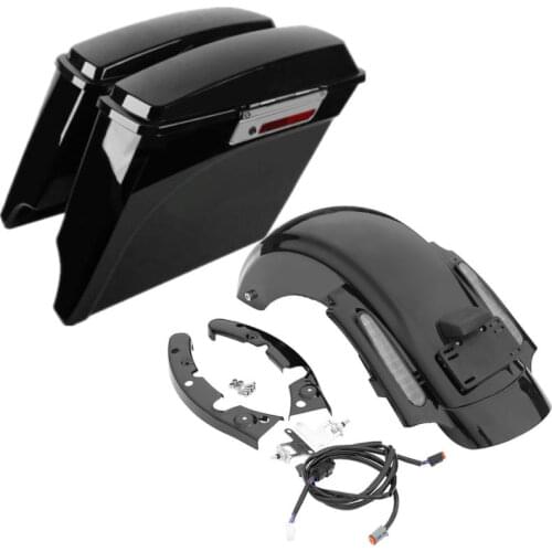 Motorcycle Black ABS Saddlebags Rear Fender For Harley CVO Electra Street Glide Glide King Touring Models FLHR FLHTC 2009-2013