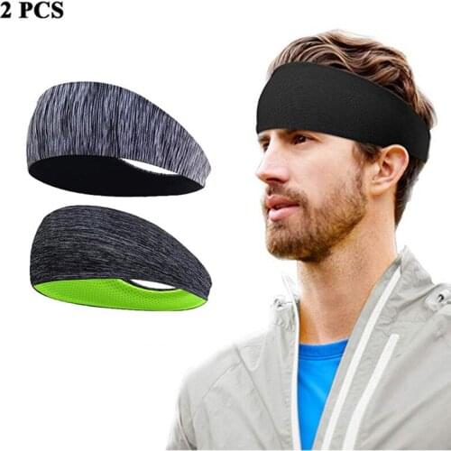 Mens Sweat-absorbent Sports Headband Elastic Outdoor Sports Headscarf Fitness Sports Sweat-absorbent Breathable Running Sports