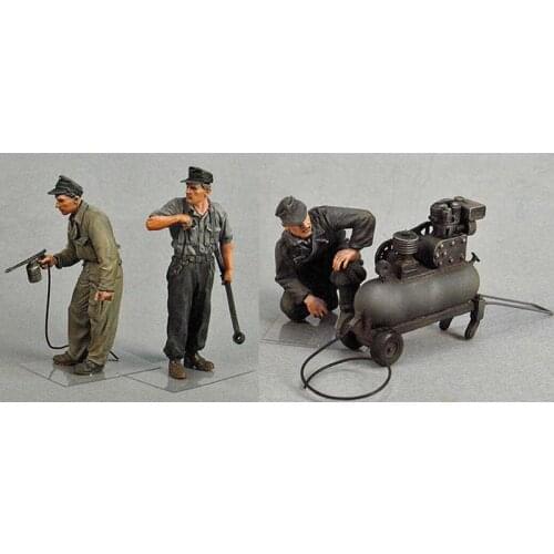 Resin assembly Kits 1/ 35 tank crewmen with compressor include 3 Unpainted Kit Resin Model