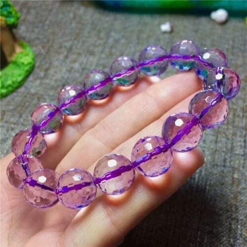 Natural Purple Crystal Bracelet Amethyst Quartz 12mm AAA(CX2135)
