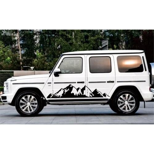 New Hot Sell 2x Black/white/red/Reflective Silver Snow Mountain Sticker KK Vinyl Decal for JDM SUV RV VAN Mountain