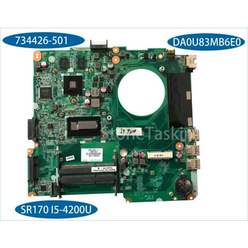 Original 734426-501 for HP Pavilion 14-N Laptop Motherboard SR170 I5-4200U DA0U83MB6E0 216-0841009 HD8670M 2GB 100% Tested
