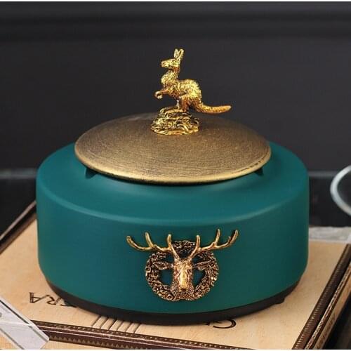 Bathroom Accessories Ceramics Ashtray Porcelain and Alloy Antique Ashtray Storage Box Powder Box European Style Wedding Gifts