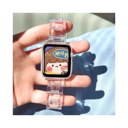 Resin ice cubes in summer strap for Apple watch 44 40mm 42mm 38mm Band for iWatch 1 2 3 4 5 Bracelet Watchband