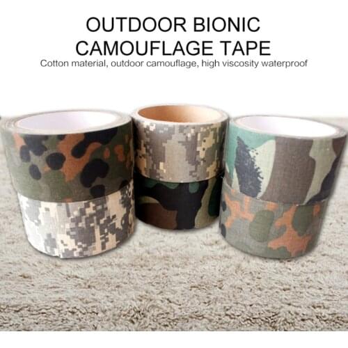 10m 5cm Self-Adhesive Tape Camouflage Adhesive Tape Non-woven Hunting Camping Camo Stealth Ribbon Jeep Car Decoration Tape