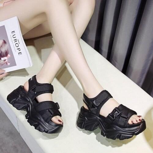 New Nice Summer Sandals Wedge Heels Sneakers Women Beach Flip Flops High Platform Casual Sandals Breathable Walking Slippers
