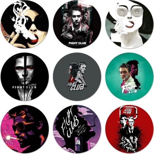 Fight Club movie poster Icons Pins Badge Decoration Brooches Metal Badges For Clothes Backpack Decoration 58mm