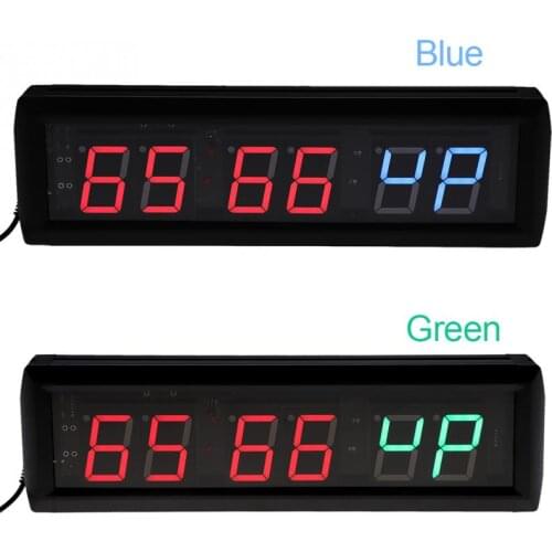 1.8in LED Digital Clock Multifunctional Programmable Clock Interval Timer Big Stopwatch Home Gym Fitness Clock Counter EU Plug