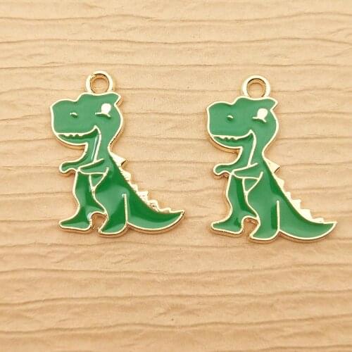 10pcs 19x23mm enamel dinosaur charm for jewelry making fashion earring pendant fashion charms