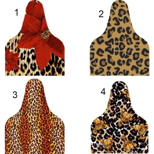 16pcs/Set Leopard Printed Earrings Sublimation Country Cow Tag Stud Earrings Die Cutt Western Cowboy