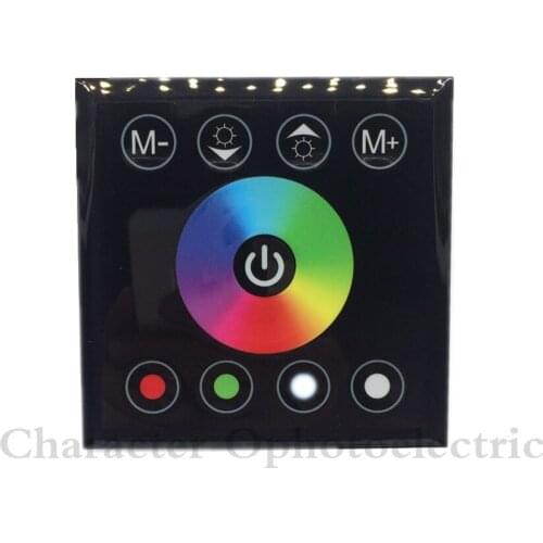 2pcs DC12V 4A*4CH Black Tempered Glass Panel Digital Touch Screen Dimmer Home Wall Light Switch For RGBW LED Strip Tape 4 Channe