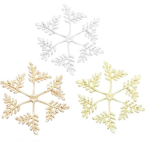 20pcs Brass Casted Leaf Branch Snowflake High Quality Gold Silver Color DIY Stuffs phoenix coronet Jewelry Accessories
